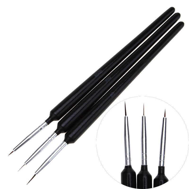 Detailing Brush Set - 3-delige ultrafijne nagelkunst liner penseelset met