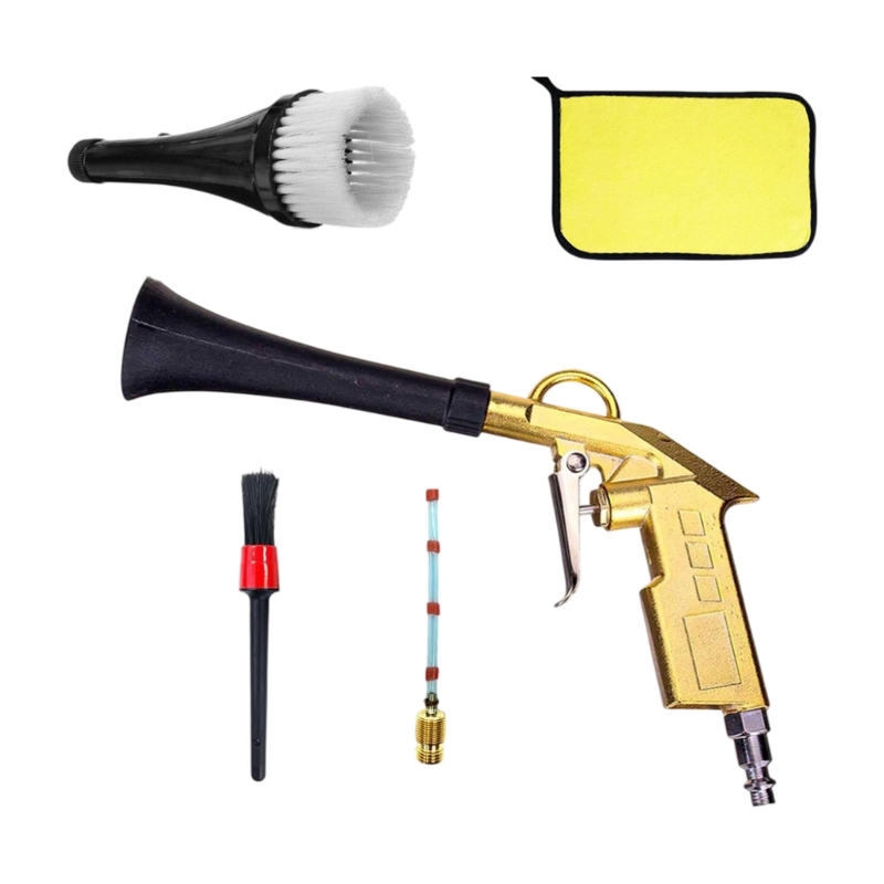 Detailing Brush Set - D5BE Autodetaillering luchtreinigingsset met borstelopzetstukken, 5-delige