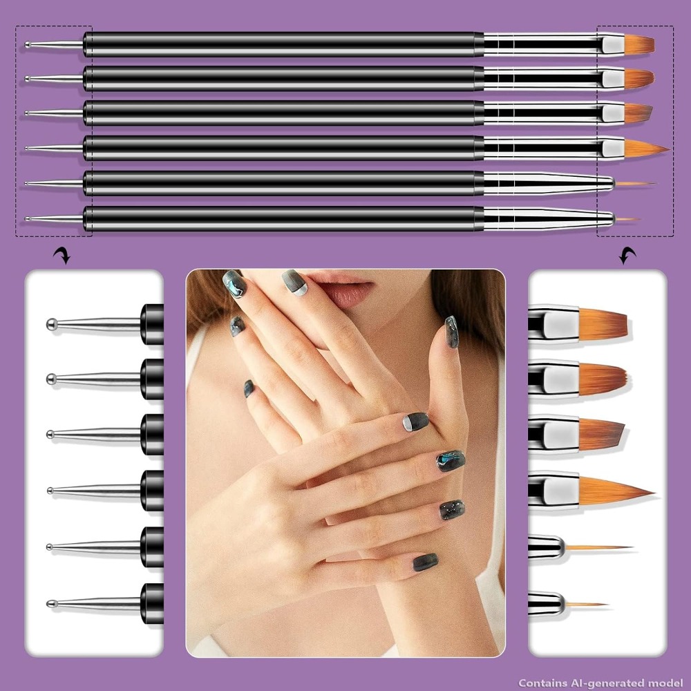 Dubbelzijdige nagelkunst stipp - Detailing Brush Set recensie en prijs